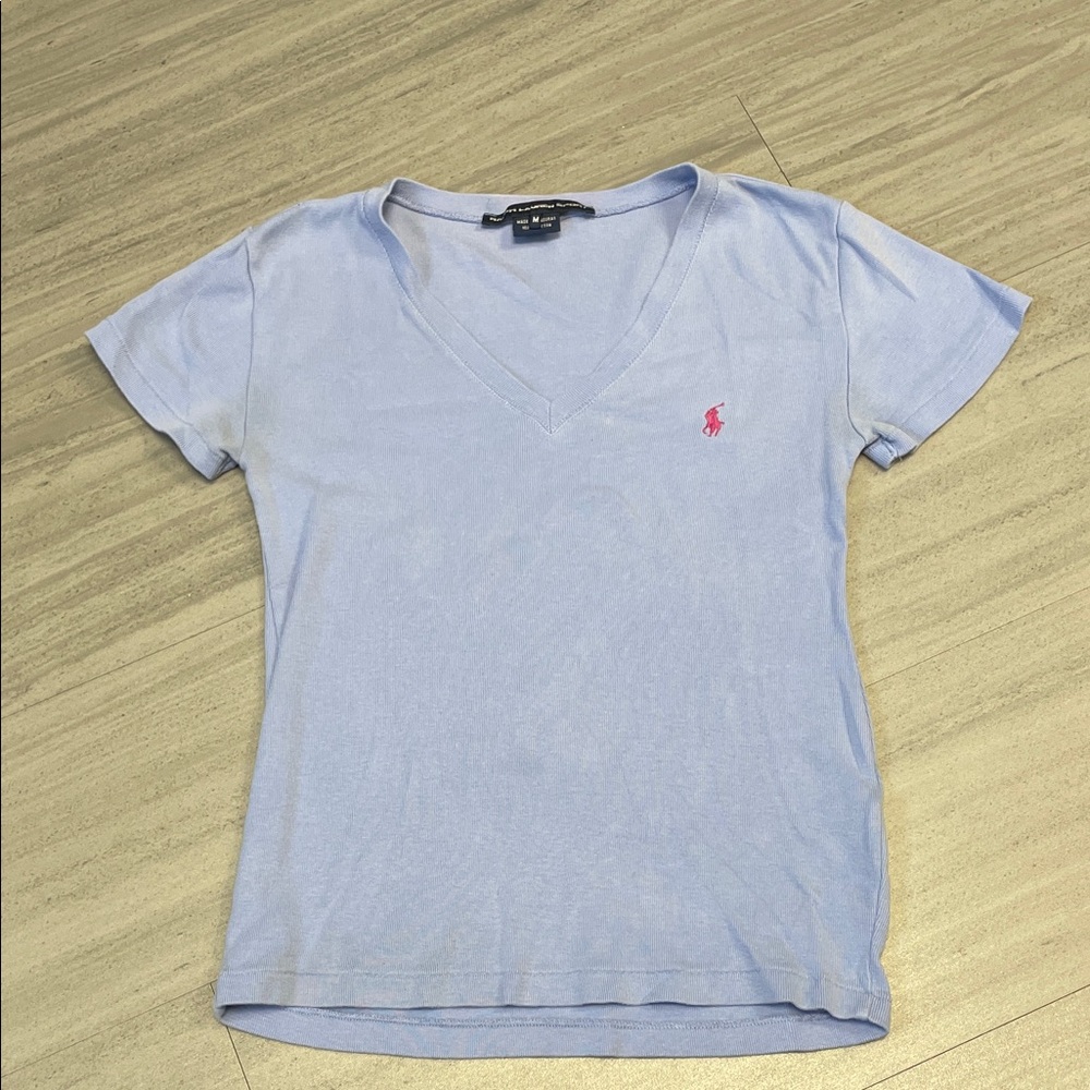Ralph Lauren Sky Blue V-Neck Tee